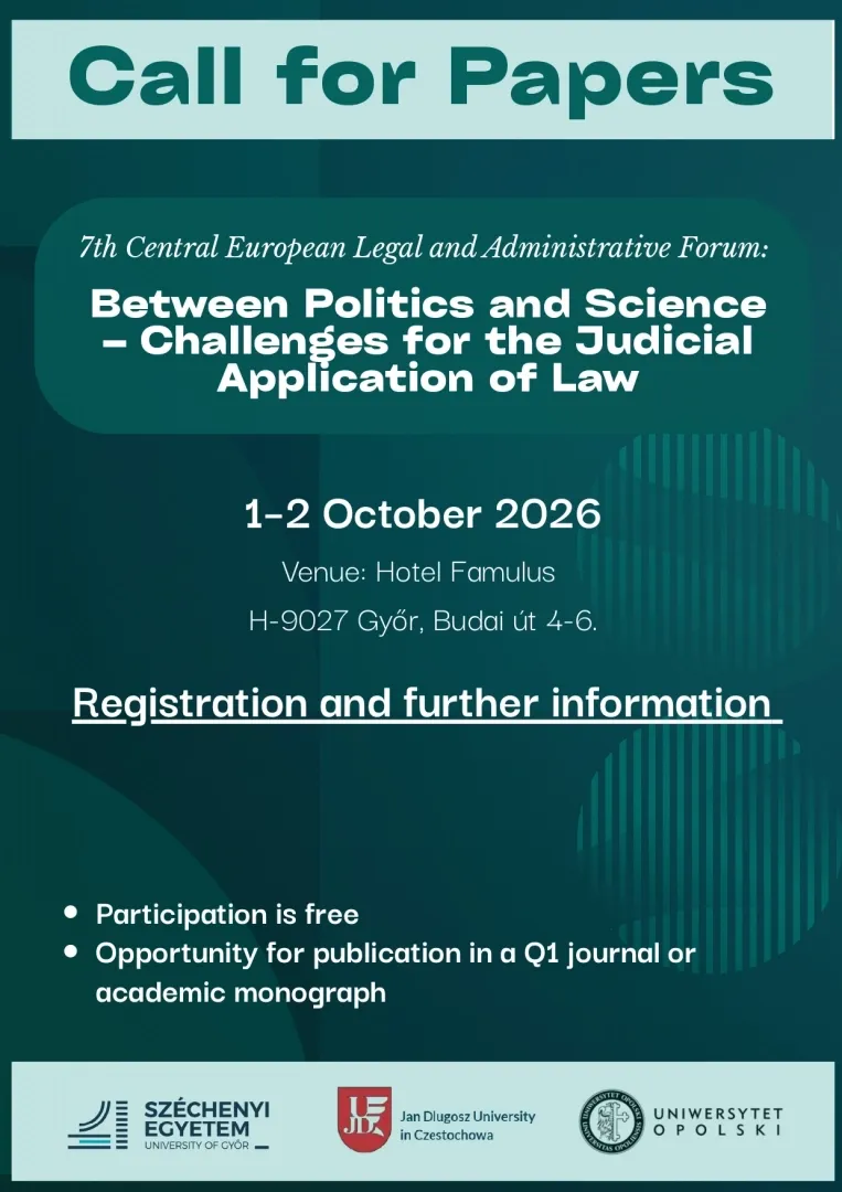 Call for Papers - Between Politics and Science – Challenges for the Judicial Application of Law